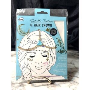 METALLIC TATTOO & HAIR CROWN BLUE CROWN JEWEL (2694)